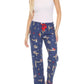 Pj Salvage - Women's Dark Denim Love Leo Rescue Flannel Pajama Pant