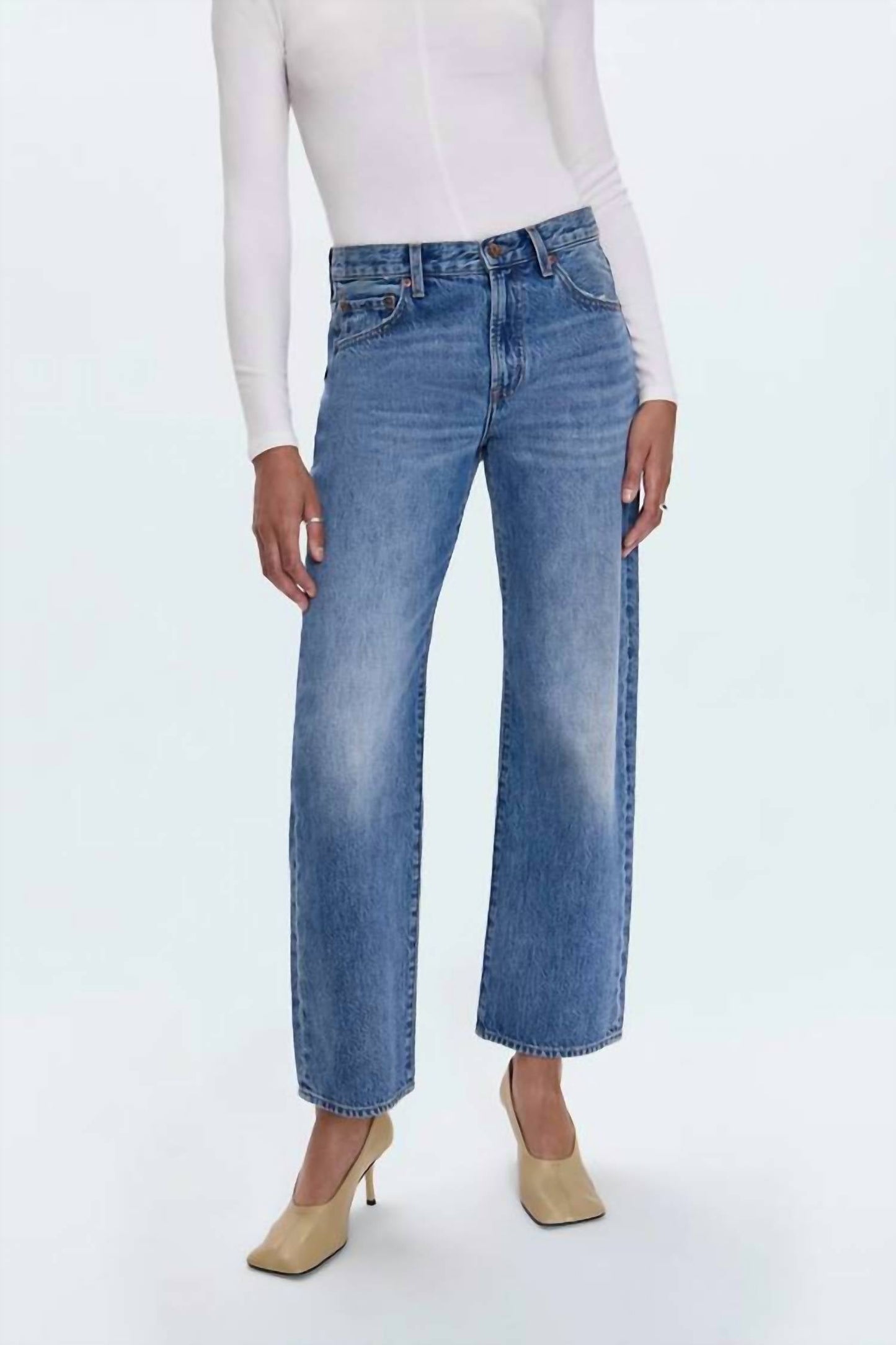 Pistola - Lexi Mid Rise Bowed Straight Jean