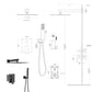 Dual Shower Head System With 12" Square Rain Shower And Rough In Valve