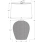 25" Table Lamp with Rattan Base and Linen Drum Shade
