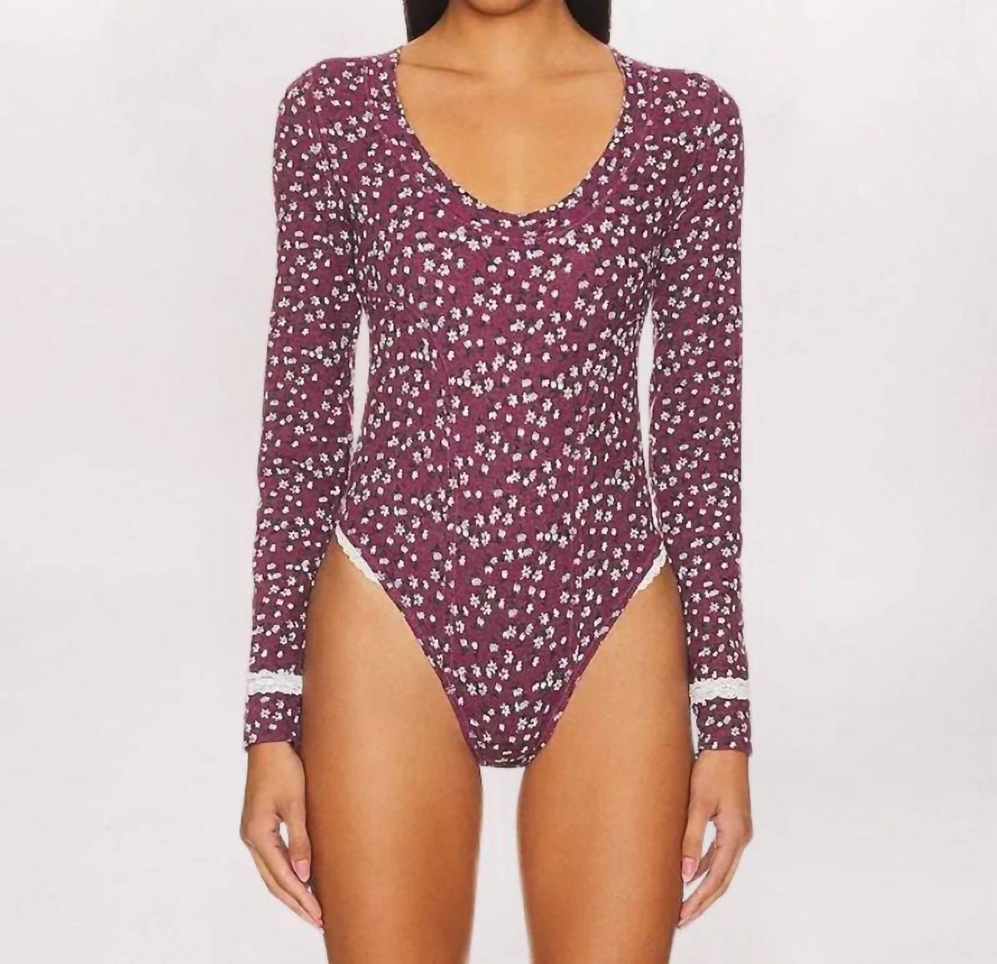 Free People - Women's Long Sleeve Ditsy Floral Sugar Dreams Bodysuit