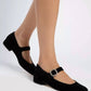 Penelope Chilvers - Low Mary Jane Diamante Velvet Shoe