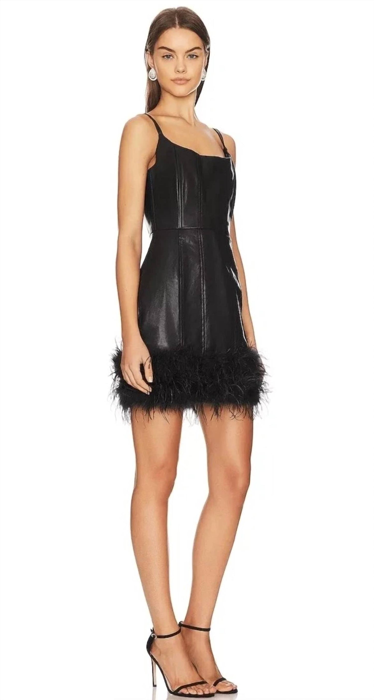 Line And Dot - Faux Leather Dress