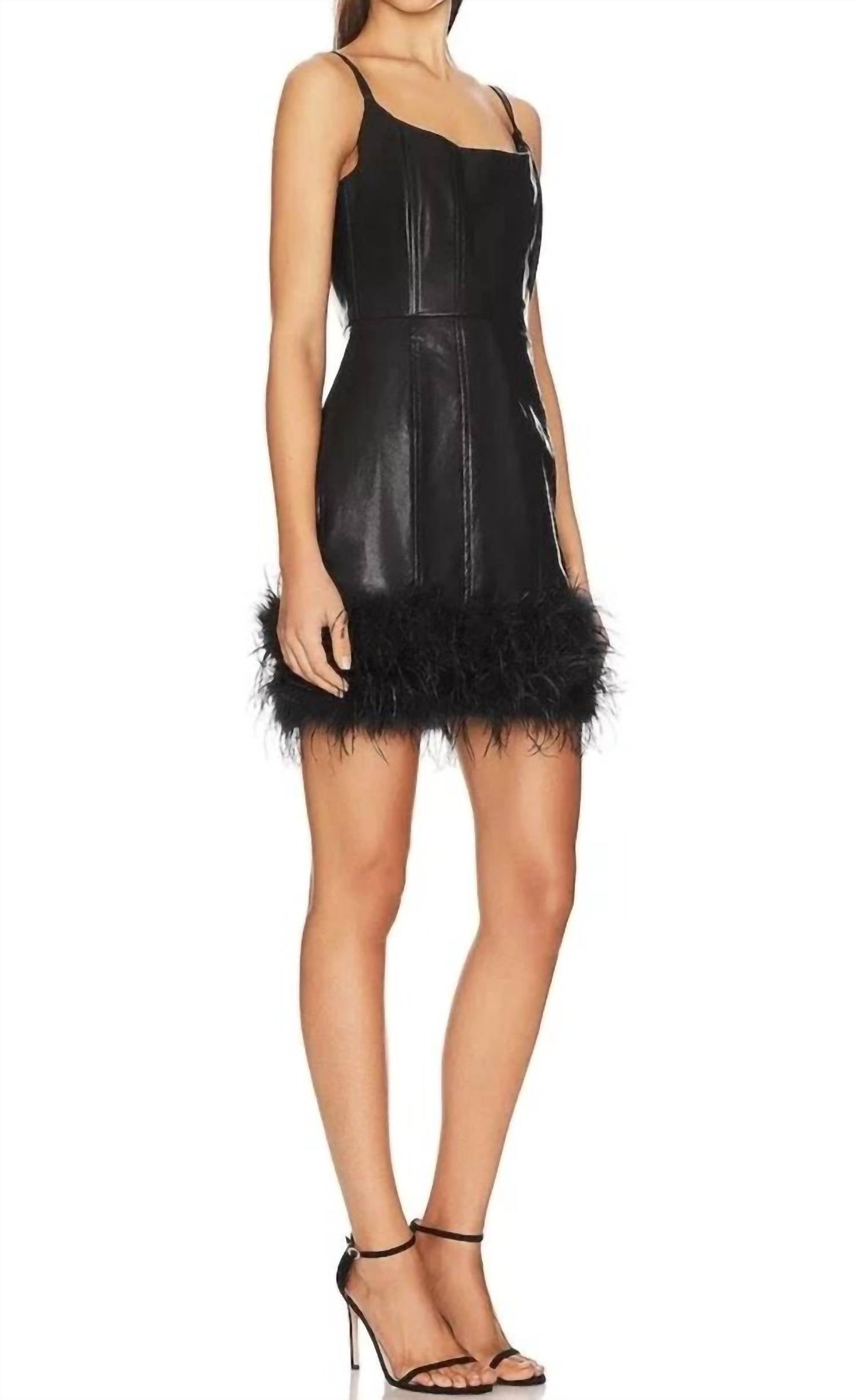 Line And Dot - Faux Leather Dress