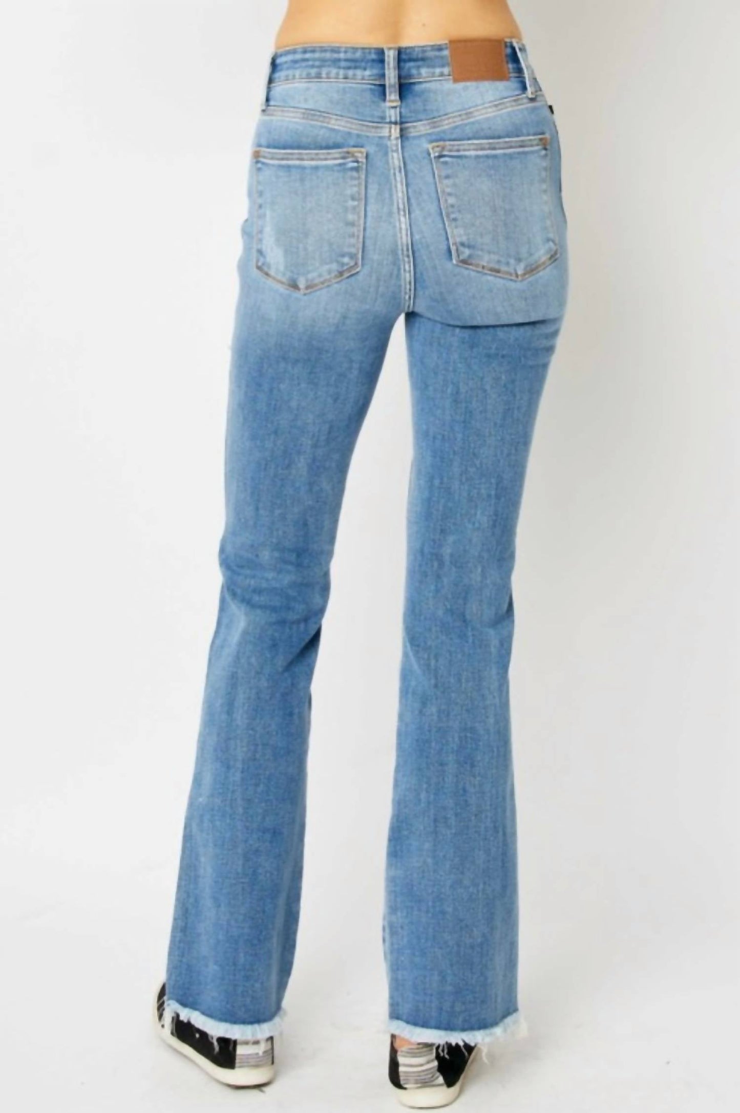 Judy Blue - Women's High Waisted Fray Hem Bootcut Jeans