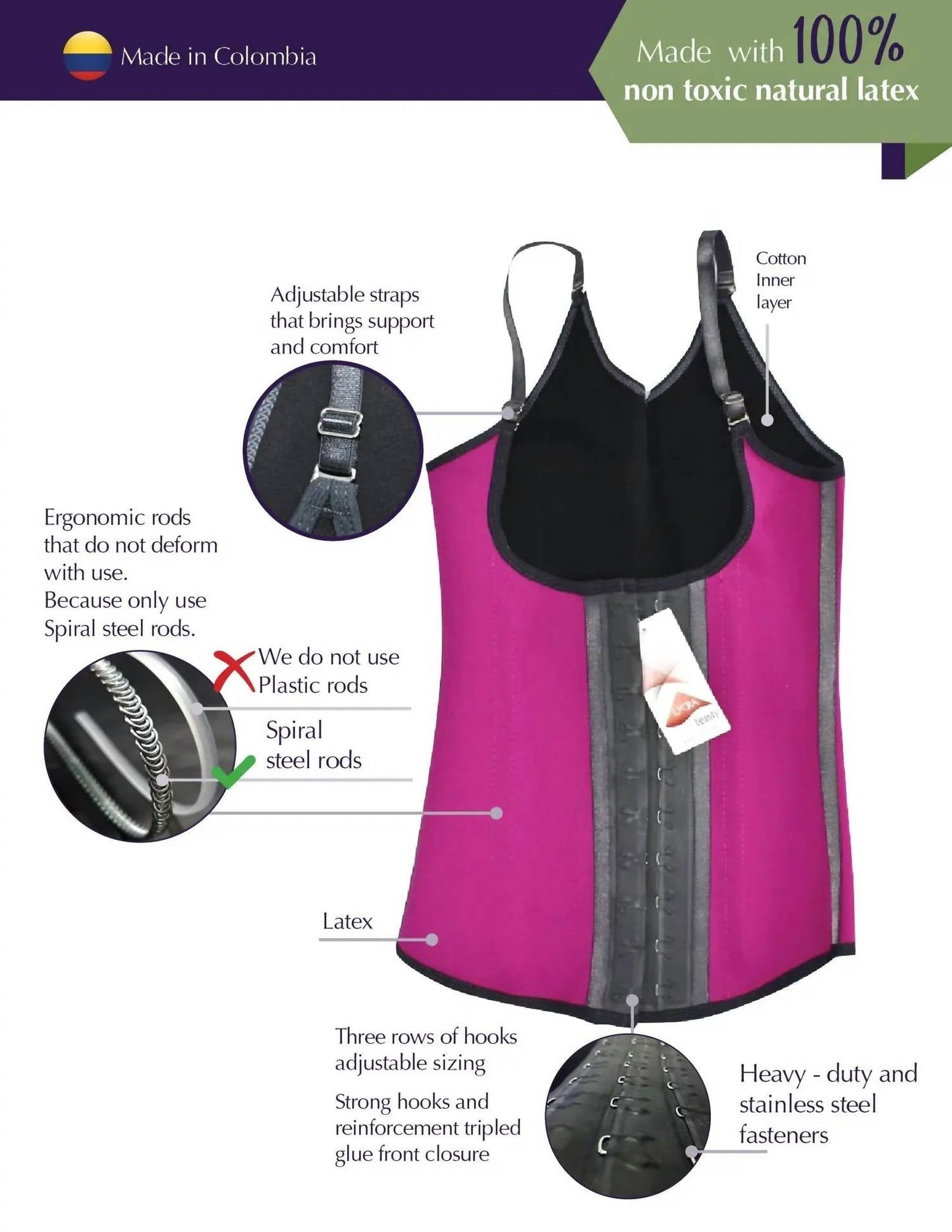Siluets - Latex Waist Trainer With Straps