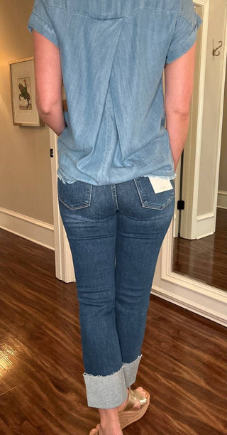 Multiples - Dolman Sleeve Chambray Top