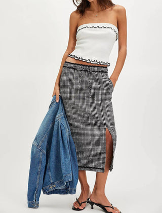 Free People - Free People Penelope Gingham Midi Skirt