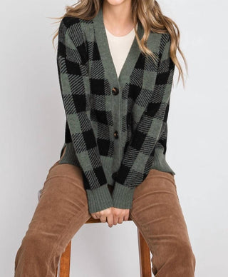 Be Cool - Plaid Button Up Cardigan