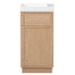 15.75" Wood Bathroom Vanity with Reversible Resin Sink and Cabinet