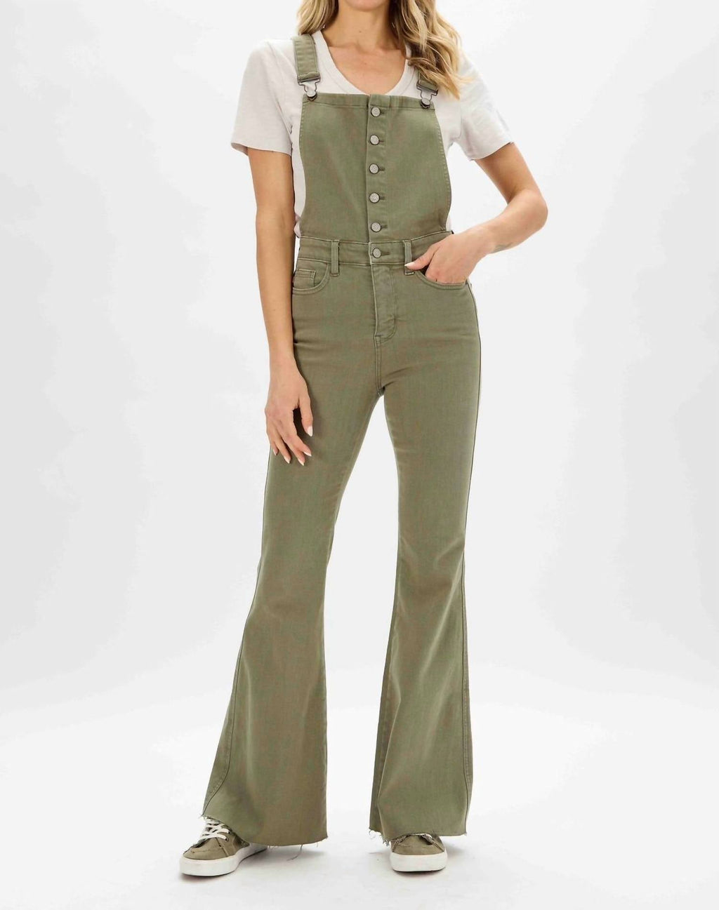 Judy Blue - High Waist Tummy Control w/ Release Hem Retro Flare Overal ...