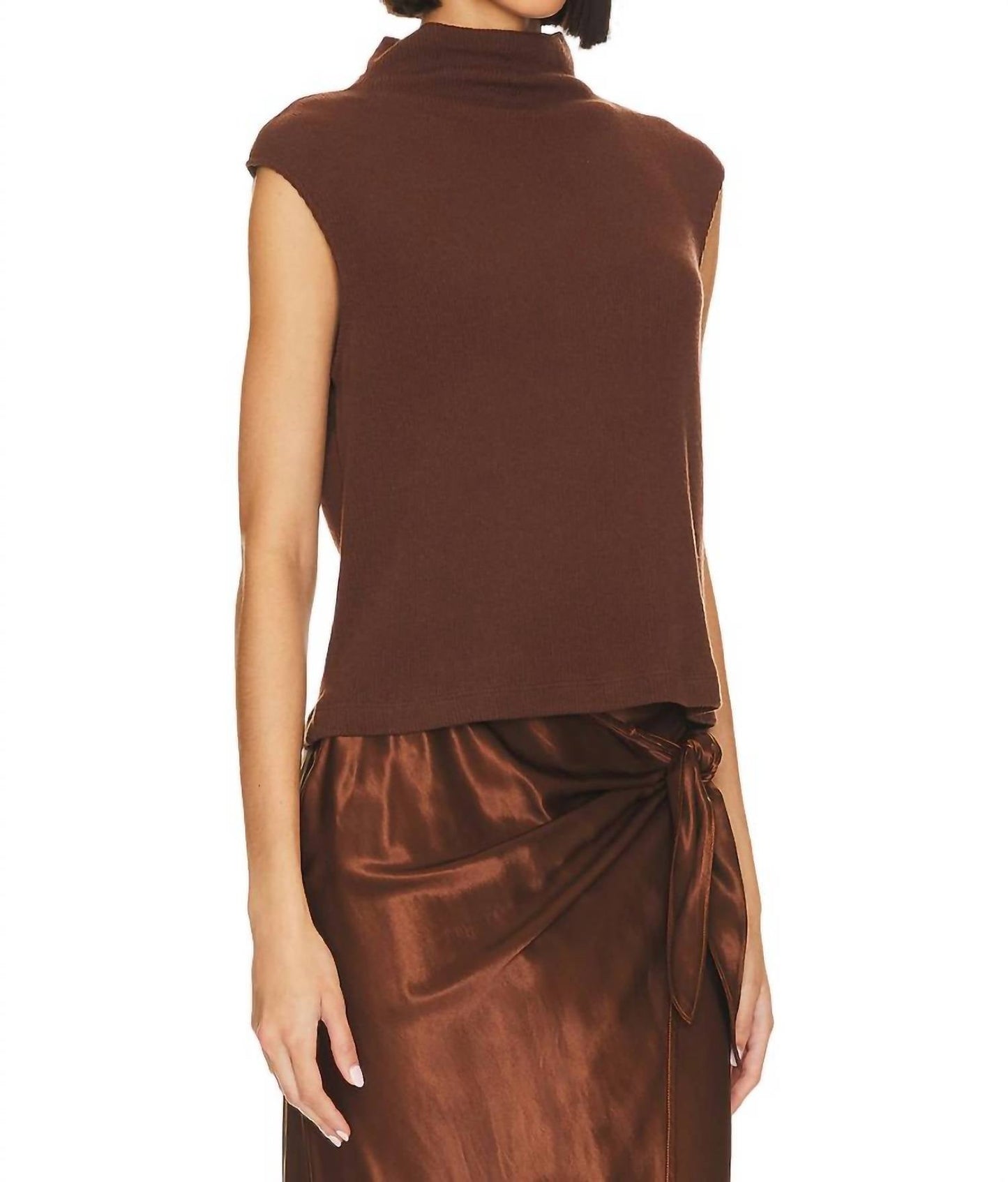 Enza Costa - Sleeveless Knit Turtleneck Top