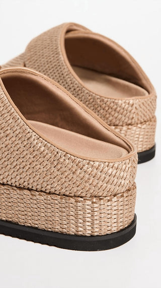 Roam - Cross Stack Raffia Platform Sandals
