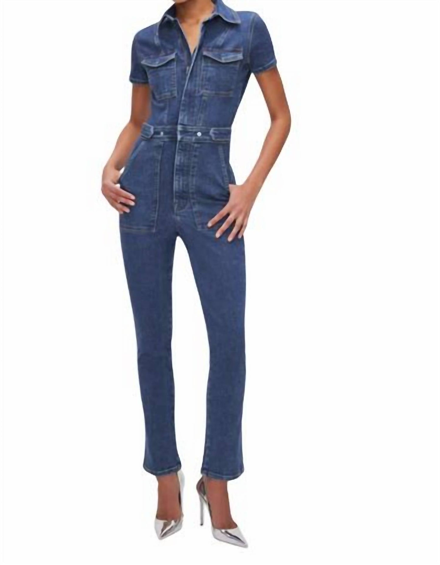 Good American - Women's Fit For Success Denim Jumpsuit