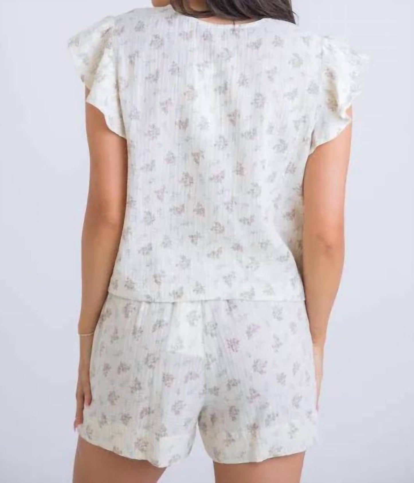 Karlie - Vintage Floral Gauze V-neck Top