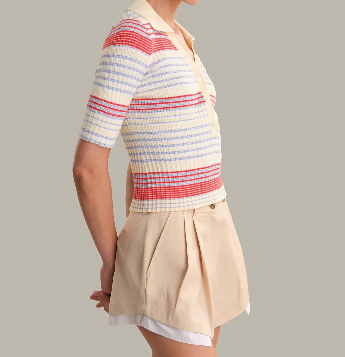 525 America - Calla Striped Polo Top