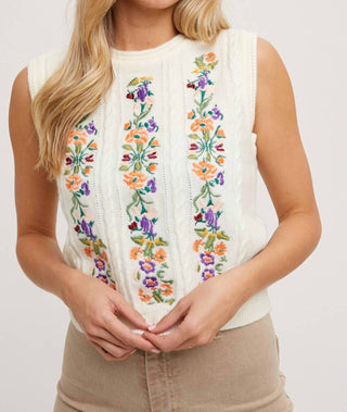 Bluivy - Storybook Garden Sleeveless Sweater Top