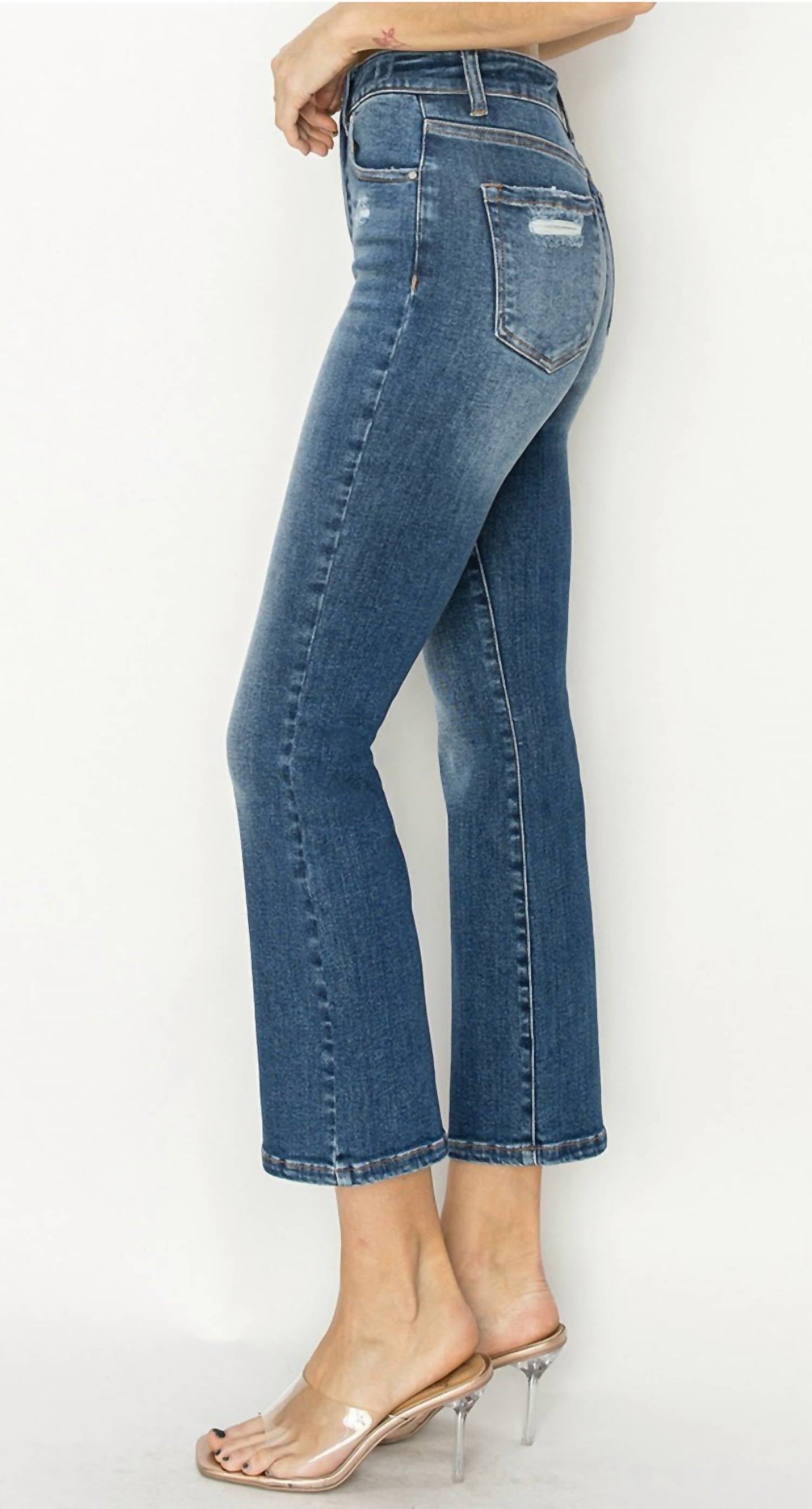 Risen - High Rise Ankle Flare Jeans