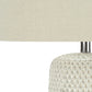 Contemporary Lighting Table Lamp in Cream Ceramic and Beige Fabric