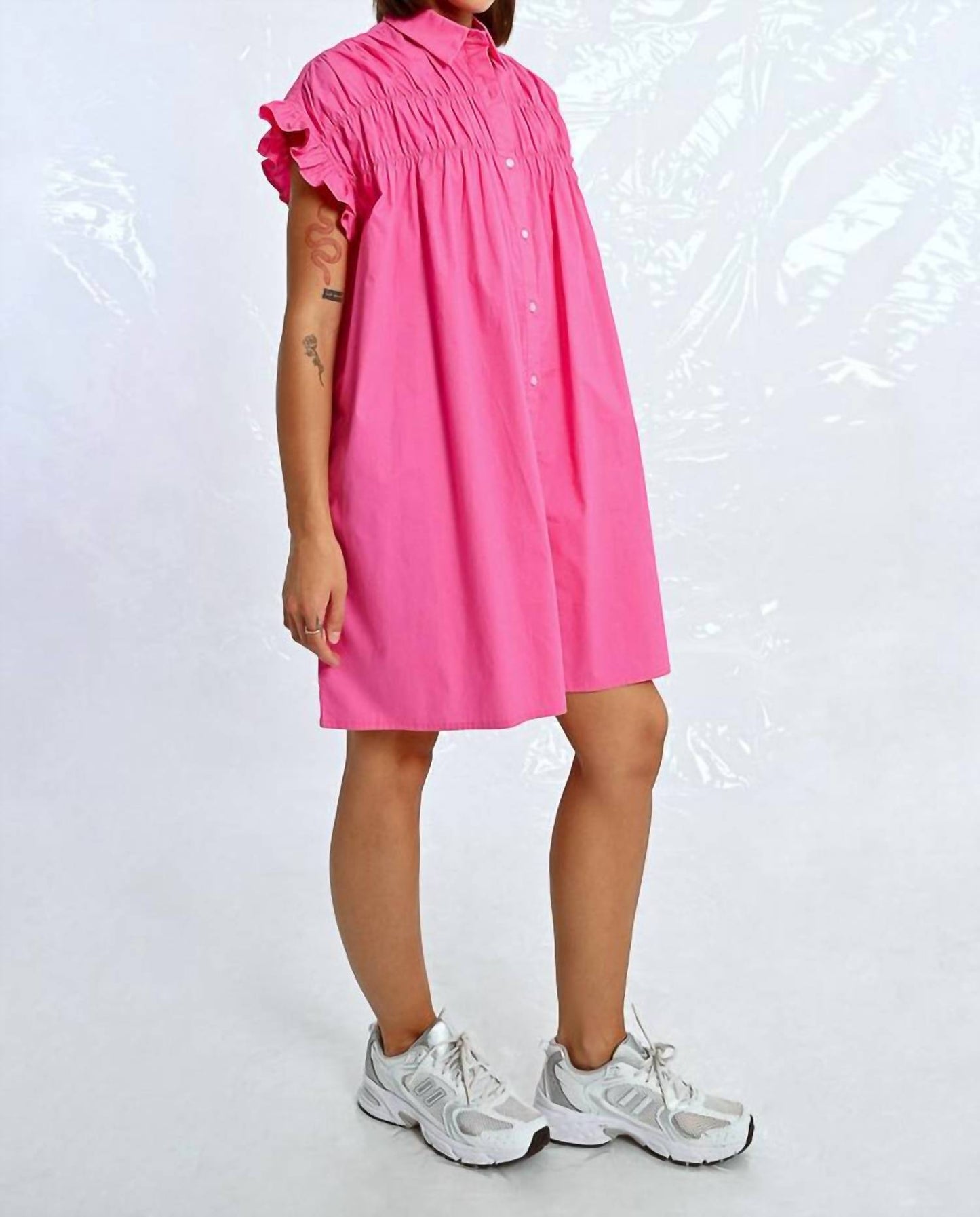 Molly Bracken - Ruffle Sleeve Shirt Dress