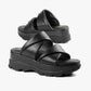 All Black - Women's Double Collar Slide Sandals