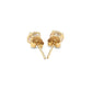 14k Yellow Gold Stud Earrings with White Hue Faceted Cubic Zirconia