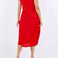 Paparazzi - Linen Blend Solid Midi Shirt Dress