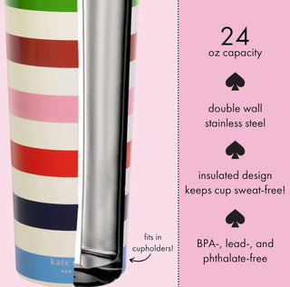 Kate Spade - Stainless Steel Tumbler, Adventure Stripe