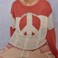 Pol - Peace Sign Crochet Patchwork Top