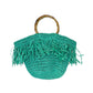 Anju - Women's Santorini Fringe Bag With Wood Handle