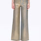Bayeas - Metallic High Rise Wide Leg Jeans