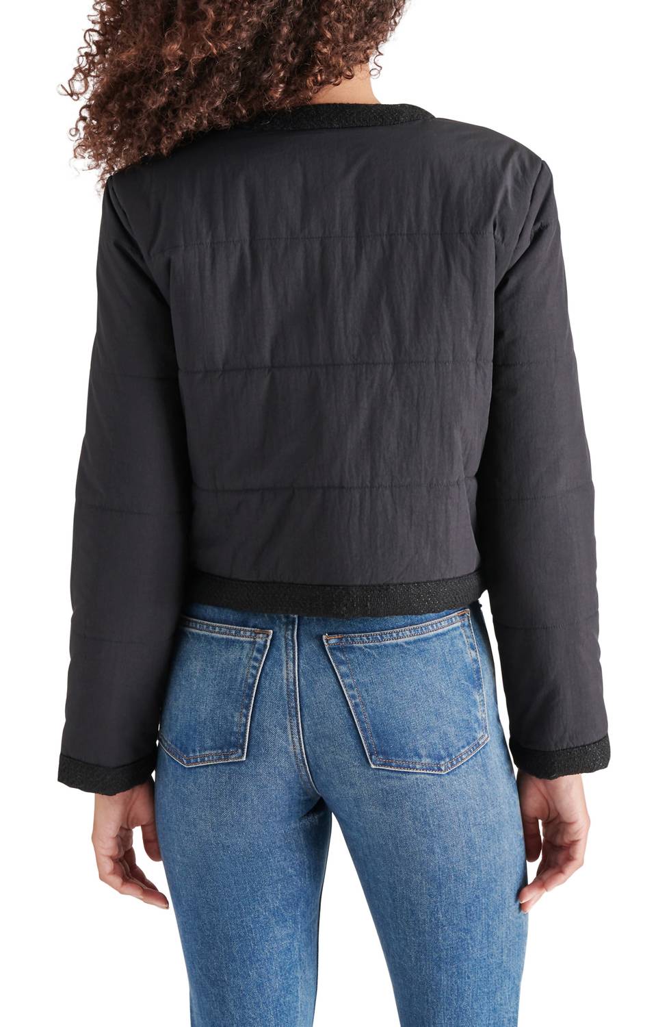 Steve Madden - Coppelia Tweed Trim Puffer Jacket