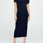 Last Tango - Ruch Side Slit Midi Dress