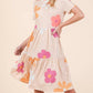Trendsi - Bombom Floral Round Neck Short Sleeve Tiered Dress