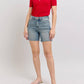 Judy Blue - High Waist Vintage Wash Side Slit Denim Short
