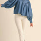 &Merci - Button Down Batwing Sleeve Top