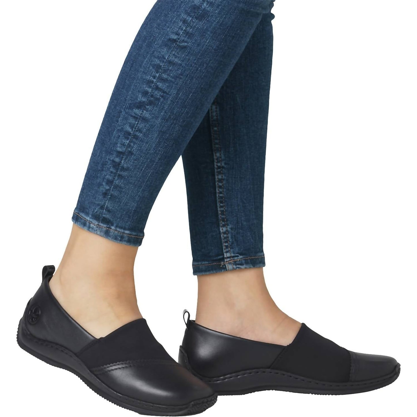 Rieker - Women's Stretch Leather Casual Slip Ons Shoes