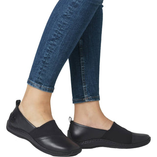 Rieker - Women's Stretch Leather Casual Slip Ons Shoes