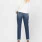 Judy Blue - Destroyed Cuffed Mid Rise Slim Fit Denim Jeans