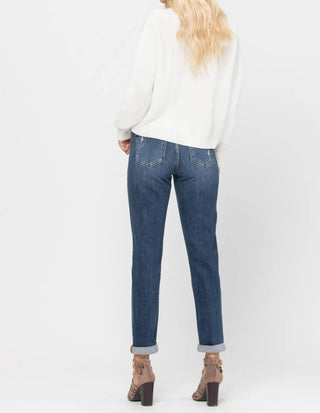 Judy Blue - Destroyed Cuffed Mid Rise Slim Fit Denim Jeans