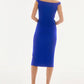 Joseph Ribkoff - Off-shoulder Draped Midi Sheath Dress