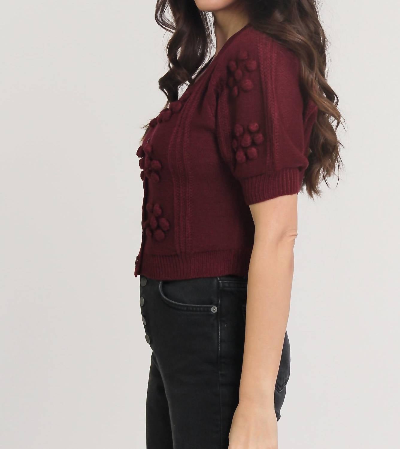 Endless Blu. - Colby Puff Sleeves Sweater