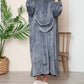 Double Take - Full Size Pocketed Hooded Midi Lounge Dress