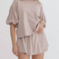 Entro - High Waist Pearl Embellished Short Set