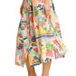 Umgee - Abstract Print Front Button Down Skirt