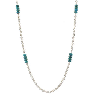 Marjorie Baer - Chain With Stacked Turquoise Beads Necklace