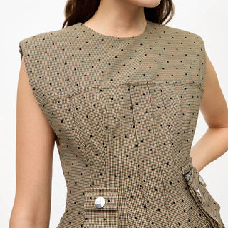 Ganni - Flock Check Mini Dress