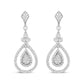 18K White Gold 1 1/4 Cttw Round Diamond Openwork Teardrop-Shaped Dangle Earrings (F-G Color, VS1-VS2 Clarity)