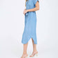 Blu Pepper - Belted Button Down Midi Shirt Dress