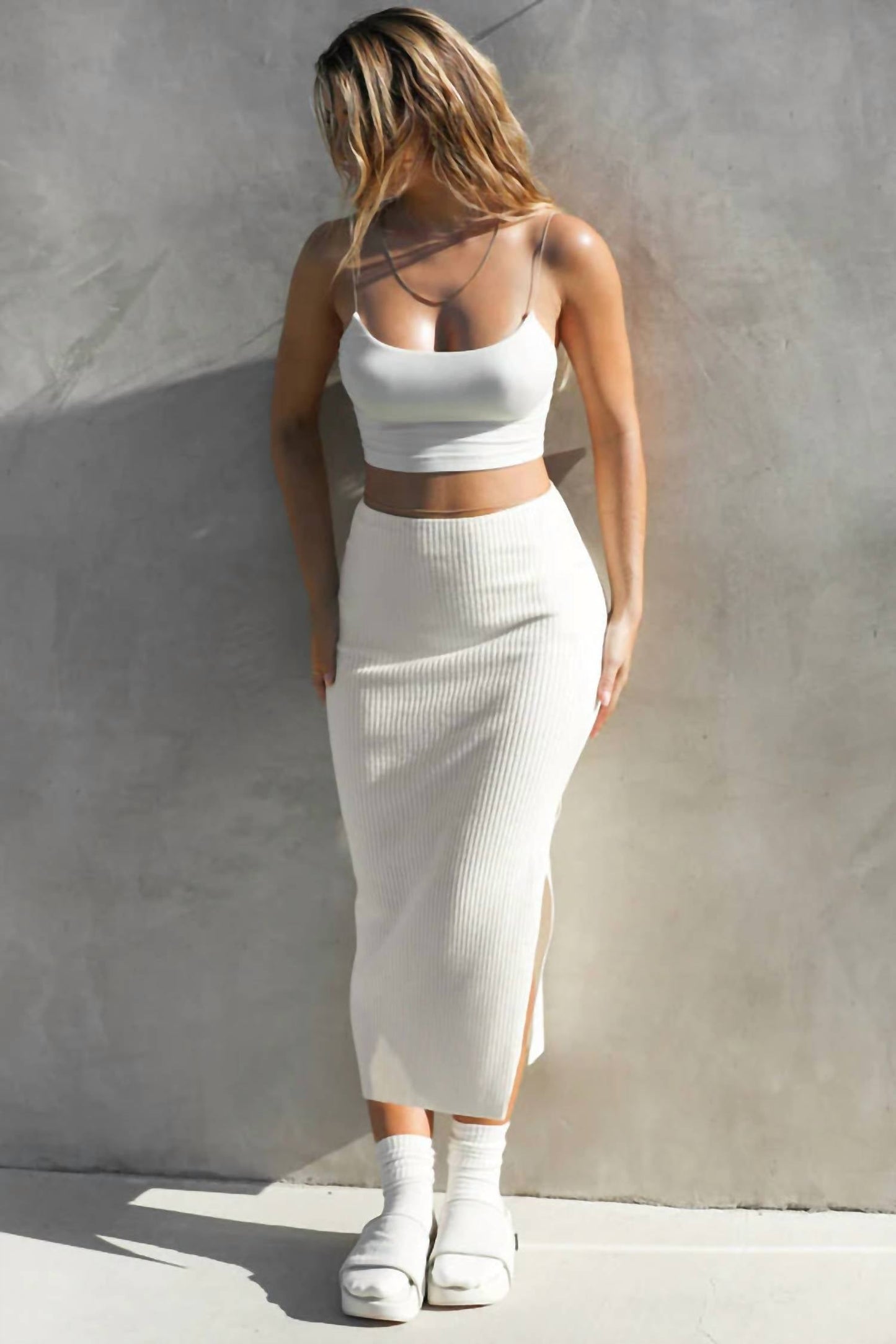 Joah Brown - Side Slit Midi Skirt